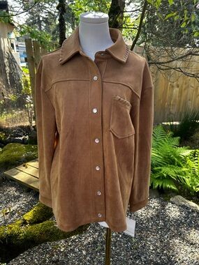 Bagatelle Faux Suede Shacket Size M